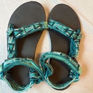 Teva Sport Hiking Sandals Womens 7 Teal Adjustable Outdoor Trail